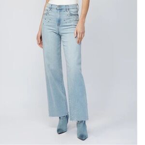 New-Hidden Logan light wash studded hotfix dad Jean in 30